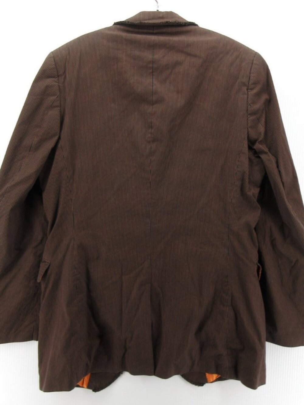Ben Sherman Sport Coat 42 Blazer Striped Jacket Fringe Orange Lining - Picture 6 of 11